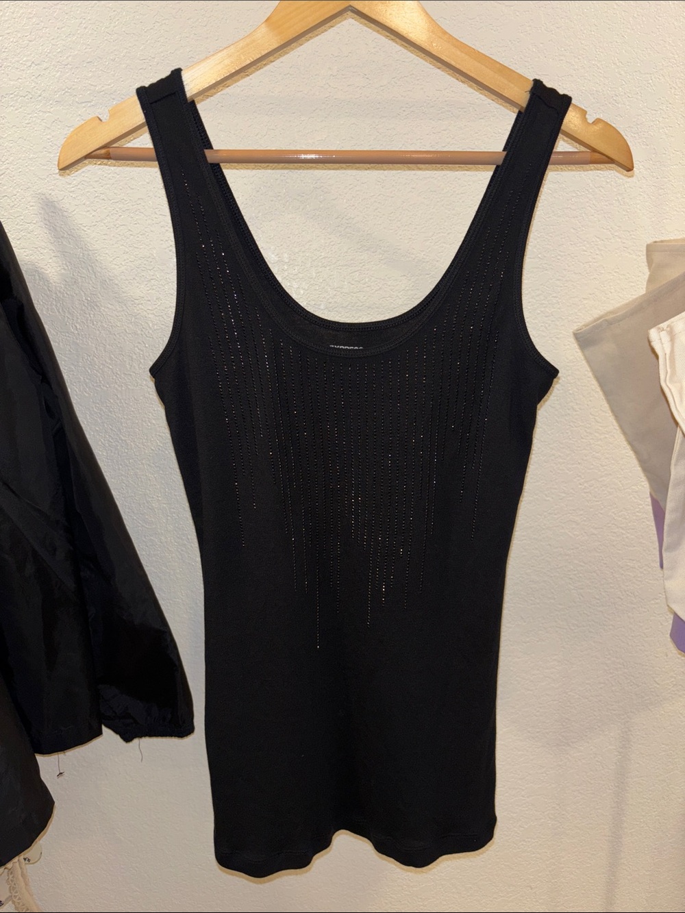 Express Black Ribbed Scoop Neck Tank